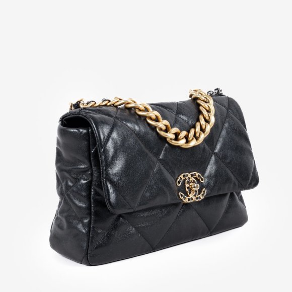 Chanel 19 Large Black Lambskin Quilted Handbag - Picture 2 of 14